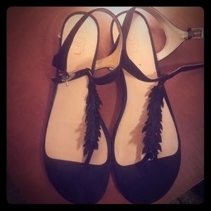 EUC Ann Taylor Loft Black Sandals 10.5